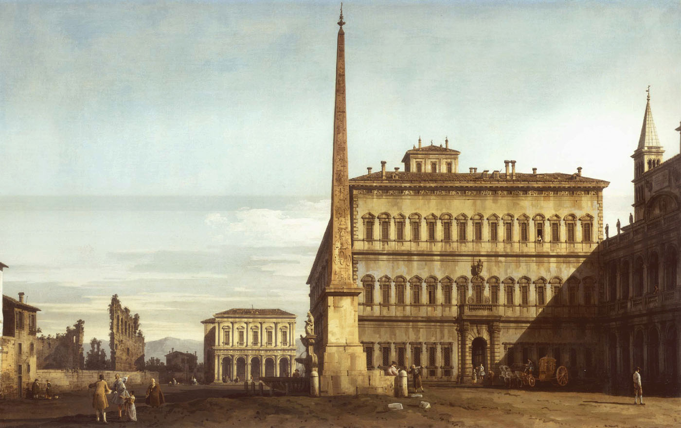 Bernardo Bellotto,Vue de la Place Saint-Jean du Latran (1744)